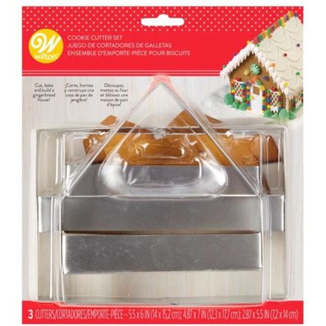 wilton 3 piece gingerbread house metal cookie cutters|wilton grippy cookie cutters.